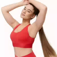 Sport Bh Damen mit Verstellbaren Trägern und Gekreuztem Rücken in Hot Red