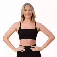 Sport Bh Frauen Nahtlos mit Verstellbaren Trägern Neo Black