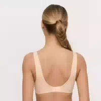 Sport Bh Nahtlos mit Breiten Trägern und Reißverschluss Hinten Beige