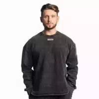 Sweatshirt Herren Oversized ohne Kapuze in Washed Black