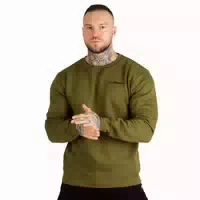 Sweatshirt Herren Regular ohne Kapuze in Militärgrün