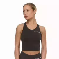 Tanktop Damen Slim Cropped mit Rundem Ausschnitt Charcoal