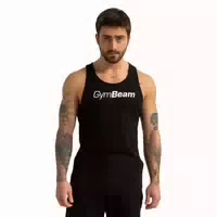 Tanktop Herren Regular aus Baumwoll Viskose Mix in Schwarz