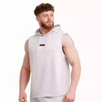 Weste Herren Regular Fit Ärmellos mit Kapuze in Grau