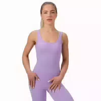 Damen Jumpsuit Slim Ärmellos mit Tiefem Ausschnitt Gymbabe Schwarz