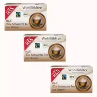 H&s Wohlfühltee Bio Schwarzer Tee Aus Assam 3er Set 3x20x1,80 St Filterbeutel