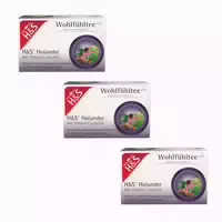 H&s Wohlfühltee Holunder Mit Vitamin C Und Zink 3er Set 3x20x2,5 G Filterbeutel