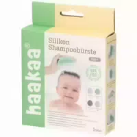 Haakaa Silikon Shampoonierbürste für Babys Ab 0 Monaten, Schiefergrau