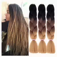 Haar Extensions Jumbo Braid Kunsthaar Flechten Ombre Braun 1 st