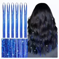 Haar Lametta Glitzer Haarsträhnen 120cm 6er Pack #weihnach 1 st