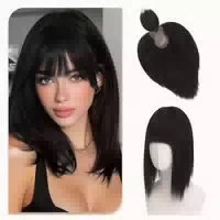 Haar Topper Frauen Clip in Pony 30 cm 8x12 cm Natürliches Sc 1 st