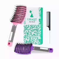 Uraqt Haarbürste Profi Entwirrungsbürste mit Griff Wildschwe 1 st