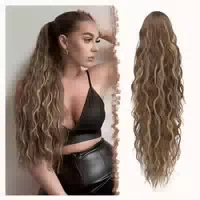 Haarextension Pferdeschwanz 65 cm 22h10# Honigblond Gemischt 1 st