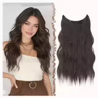 Haarextensions Haarverlängerung Synthetik 4# Schwarz Braun 5 1 st