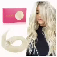 Haarextensions Microring Echthaar 45cm 50s 5 Micro#60a Plati 1 st