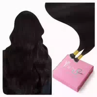 Haarextensions Nanoring Echthaar Dunkelbraun 50 cm Nano 2 Na 1 st