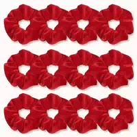 Haargummis Samt Einfarbig Dick Pferdeschwanz Halter 12er Red 1 st