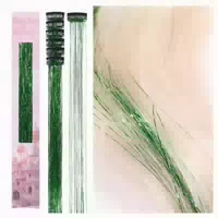 Haarlametta Clip in Glitzer Haarsträhne Grün 60cm 6 Clips 1 st