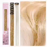 Haar Lametta Clip in Glitzer Haarsträhnen 60cm 6 Clips C # 1 st