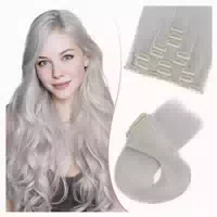 Haarteil Clip in Extensions 8pcs Kunstfaser 18 Zoll 45 cm #g 1 st
