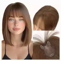 Haarteil Clipin Echthaar 360abdeckung Damen mit Pony 20g He 1 st