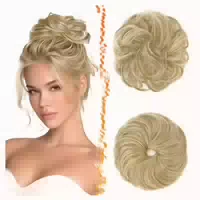 Dutt Haarteil Gummiband Messy Bun Haargummi 8# Kaffeebraun 1 st