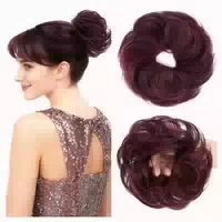 Haarteil Dutt Gummiband Locken Locken 23g 1p99j Schwarz Bord 1 st