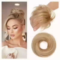 Haarteil Dutt Haargummi Gummiband Glatt 17g 12p613 Goldbraun 1 st