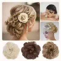 Haarteil Haarverdichtung Haargummi Scrunchie Goldblond Mix B 1 st