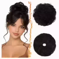 Haarteil Messy Bun Dutt Haargummi Extensions Damen Dunkles B 1 st