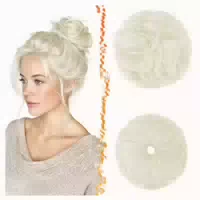 Dutt Haarteil Gummiband Messy Bun Pferdeschwanz 24# Aschblon 1 st