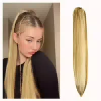 Pferdeschwanz Haarteil Clip 76cm Dunkelbraun mit Auburn Even 1 st