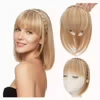 Stirnband Pony Fransen Front Haar Perücke Haarteil Hellbraun 1 st