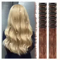 Haartinsel Haarsträhnen Clip in 12 Stück 50 cm Pink Glitzer 1 st