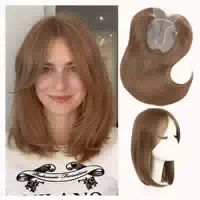Haartopper 14zoll Clipin Spitzenfront Pony Hellbraun 1 st