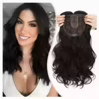 Haartopper Toupet Clip Haarteile Fransen 45 cm g Dunkles Sch 1 st