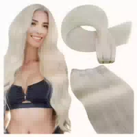 Haartressen Echthaar Blond Einnähen Doppelt 50cm 100g 4 96 W 1 st