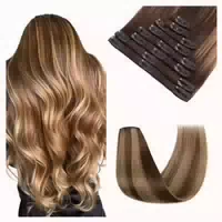 Haarverlängerung Clip in Wellig Dunkelbraun 45 g Dunkelbraun 1 st