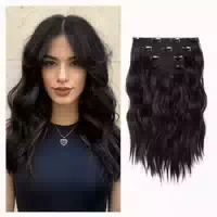 Haarverlängerung Clip in 4pc Wellig 35 cm Synthetisch 14 Inc 1 st