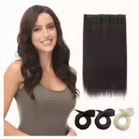 Haarverlängerung Clip in 5clips Tresse 50cm Natürliches Dunk 1 st