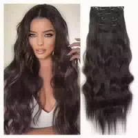 Haarverlängerung Clip in Wellig Dunkelbraun 45 g Dunkelbraun 1 st