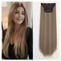 Haarverlängerung Clip Extensions Echthaar Damen 24 Inch 10# 1 st