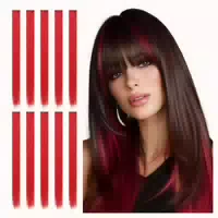 Haarverlängerung Clip Haarteile 56cm 10stück Rot 1 st