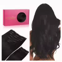 Haarverlängerung Remy Clip in Haarteil 8 50 cm 70 g 06#hel 1 st