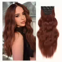 Haarverlängerung Clip in Extensions Synthetisch 35 cm Kühles 1 st