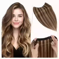 Haarverlängerung Echthaar 45 cm 65g Mittelbraun Honigblond 1 st