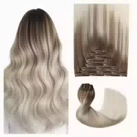 Haarverlängerung Echthaar Clip 8teile 60cm #18 613 Balayage 1 st