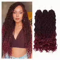 Haarverlängerung Faux Locs Häkeln 3 Bündel Schwarz Bis Burgu 1 st