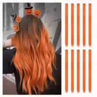 Haarverlängerung Haarteil Damen Synthetik Clipin 55cm Orange 1 st