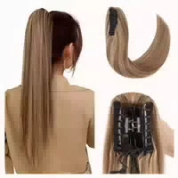 Ponytail Extensions Echthaar Remy Platinblond 70g 35 cm P #6 1 st